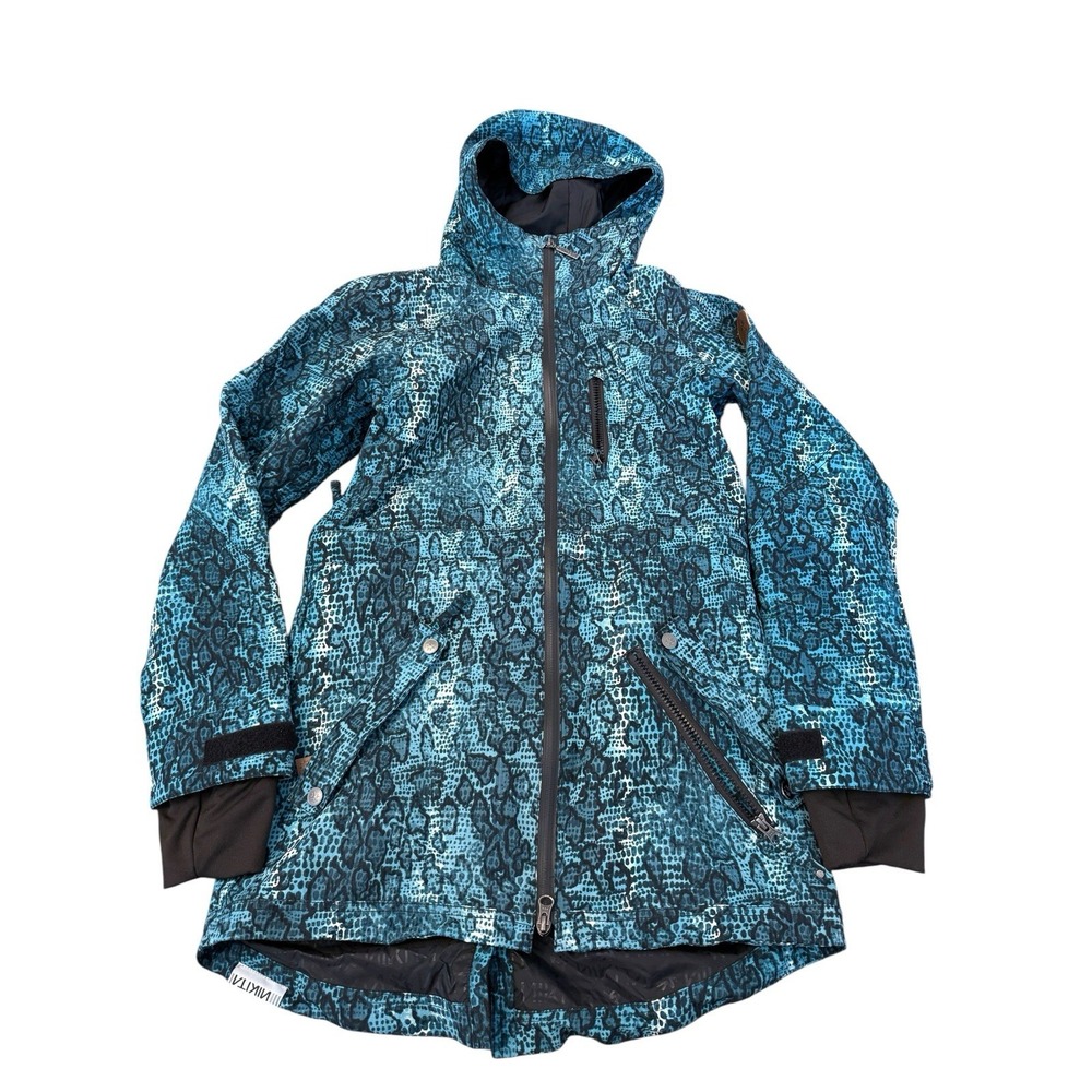 NIKITA Womens HOLLYHOCK STRETCH JACKET TEAL SNAKESKIN Snowboard Ski Small